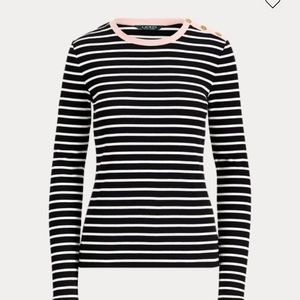 Lauren Ralph Lauren Striped Stretch Cotton Top